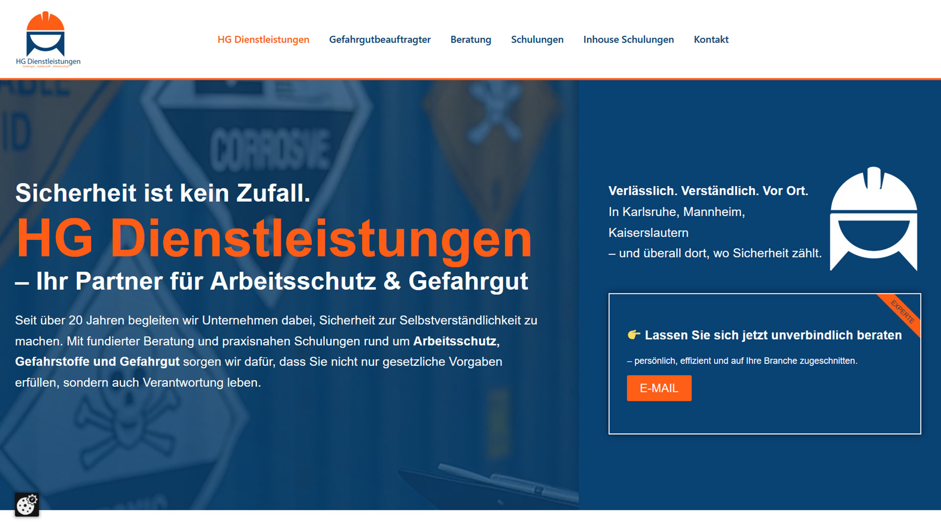 Referenzprojekt: HG Dienstleistungen – Gefahrgutbeauftragter — Website von Konrad Griesser